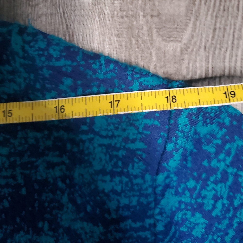 Bedford Fair Navy & Teal Lightweight KNIT Button-up Women's Size 20W - Picture 9 of 12